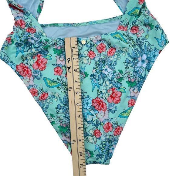 VICTORIA'S SECRET SWIM Women's One-Piece Swimsuit M Multicolor Floral Butterfly - Picture 16 of 16